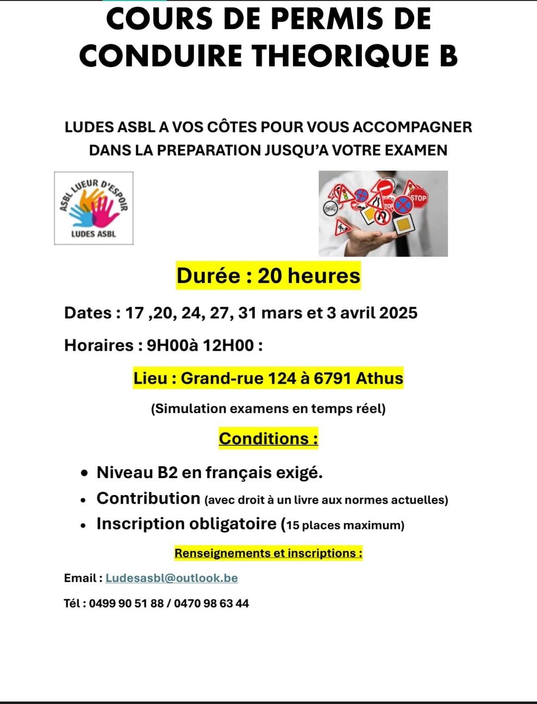 LUDES ASBL - Preparation Permis B - MArs 2025